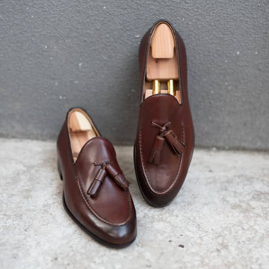 Leather Tassel Loafers Men's Brown Dress Shoes