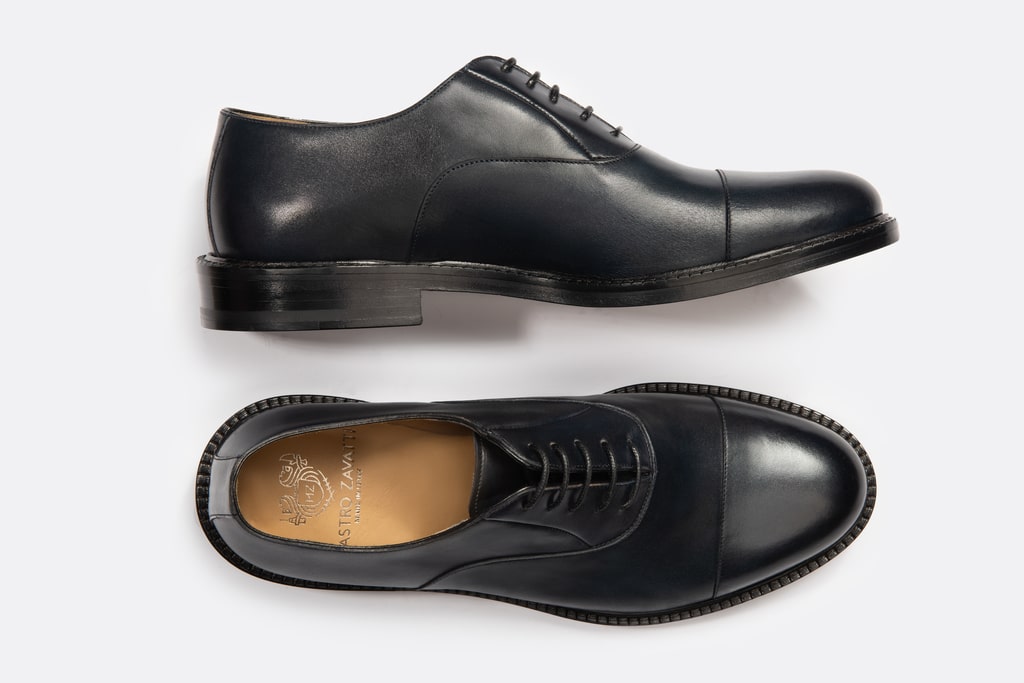 Blue Leather Shoes Handmade Leather Shoes for Men