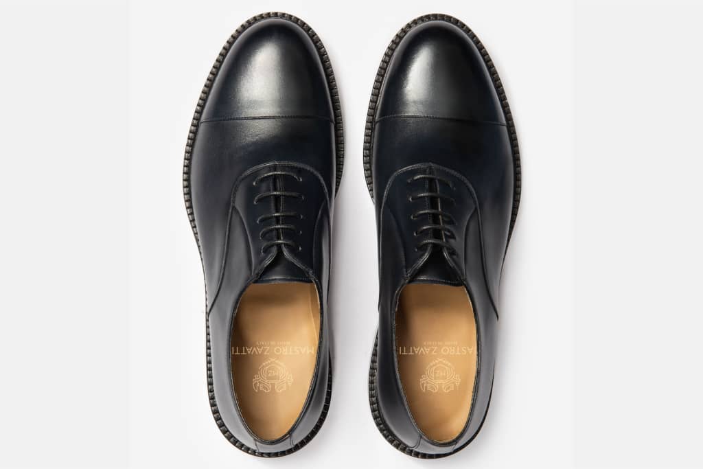 Navy Lather Shoes Lace Up Casual Shoes for Men