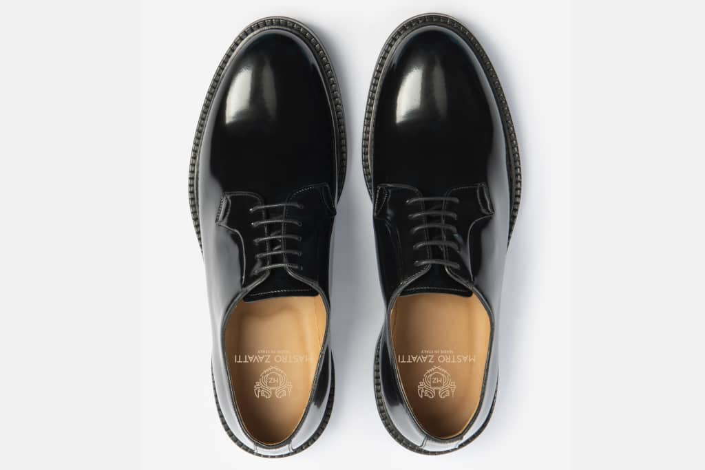Wholecut Derby Black Shoes for Men