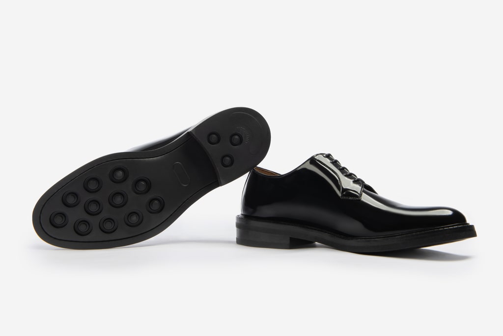 Men's Handmade plain toe Derby shoes with Vibram rubber sole